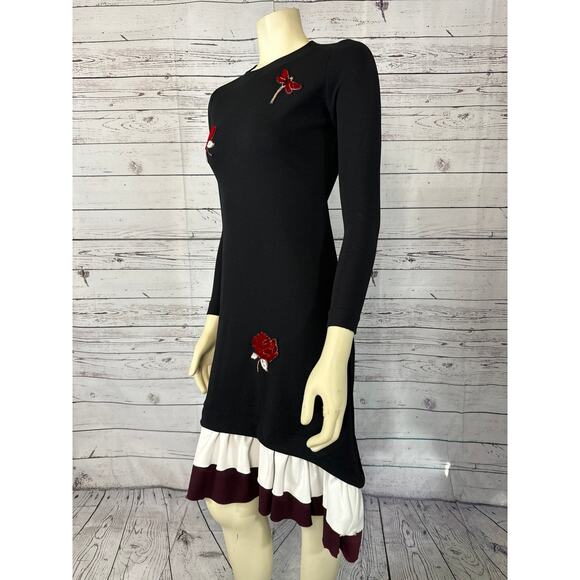 Ginger long sleeved A line dress with dragonfly Rose embellishments size xxsmall - Picture 4 of 12